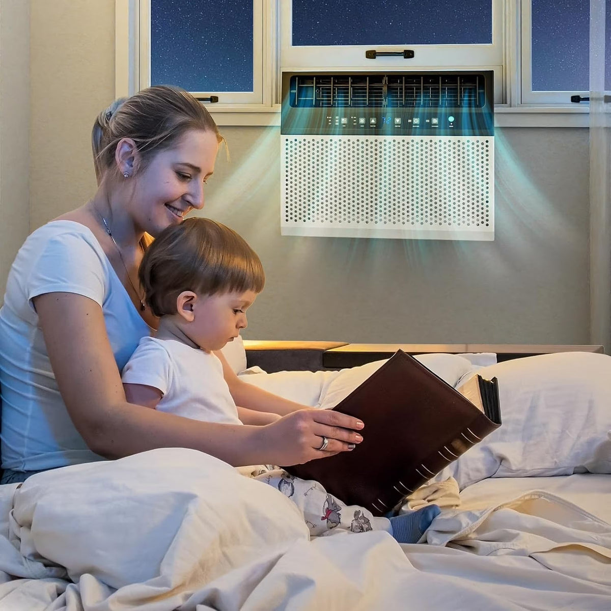10,000 BTU U-Shaped Window Air Conditioner Unit Cools up to 450 Sq.Ft.With 6 Modes 24H Timer,Ultra Quiet Window AC Units with Full Window View,Energy Saving,Easy to Install,Black
