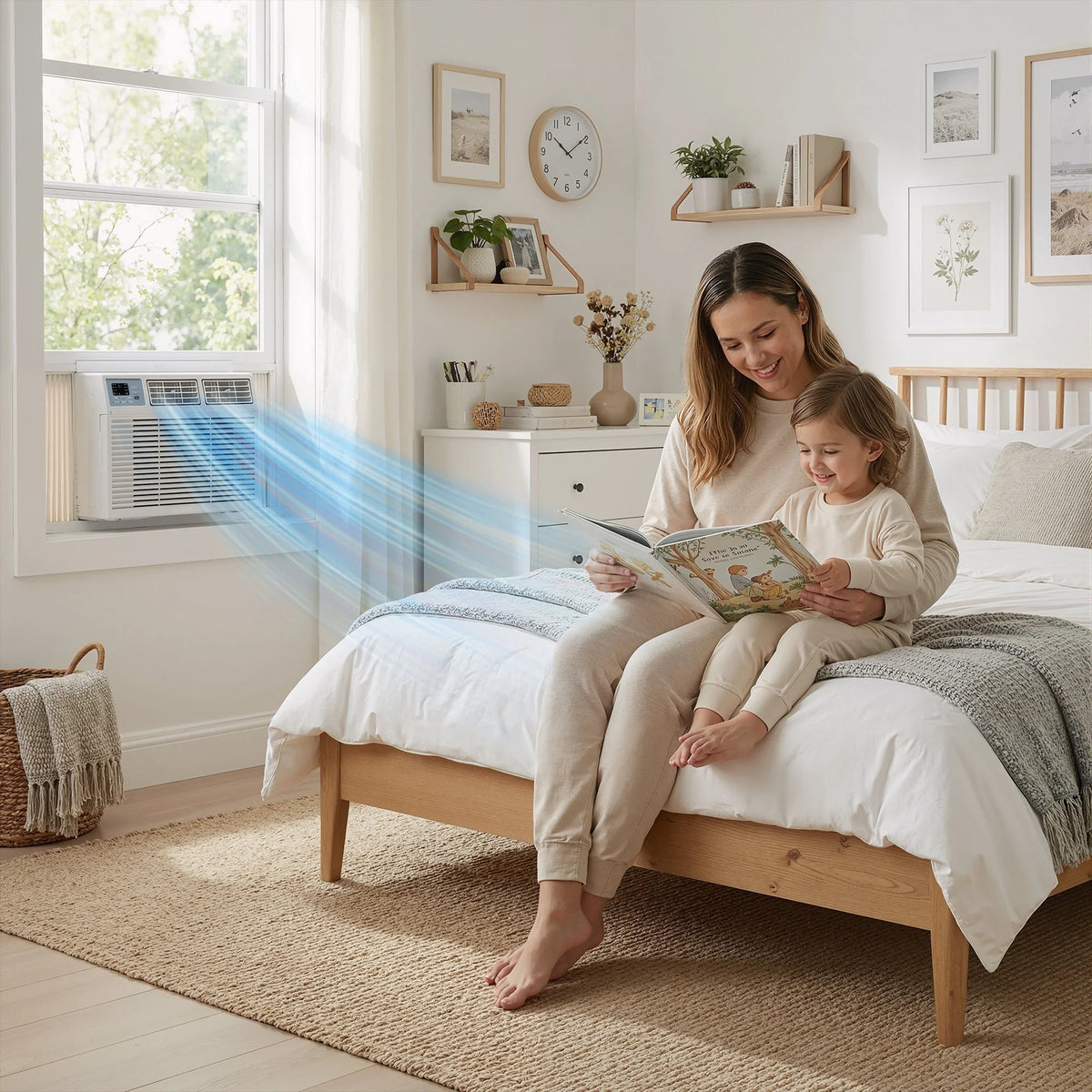 10,000 BTU Window Air Conditioner with APP, Cools up to 450 Sq Ft, 4 Cooling Modes, Remote Control, White