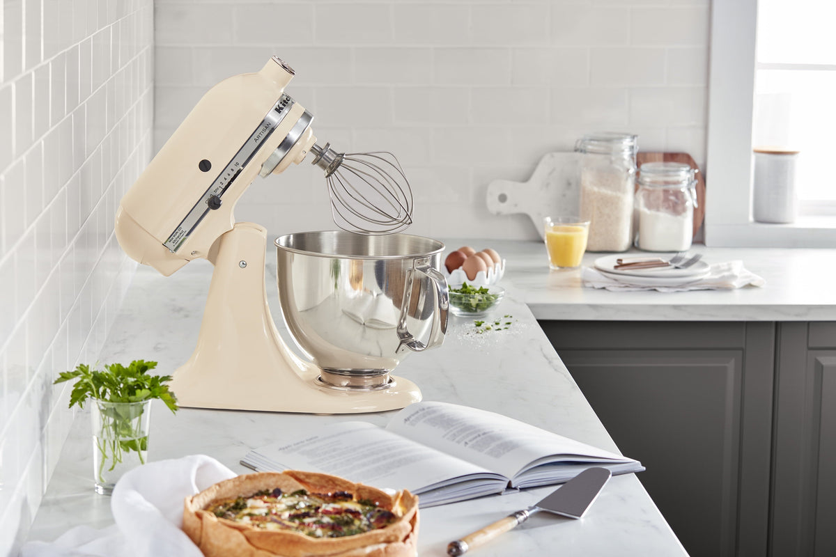 Artisan Series 5-Quart Tilt-Head Stand Mixer, Almond Cream with Flat Beater, Dough Hook, Whip