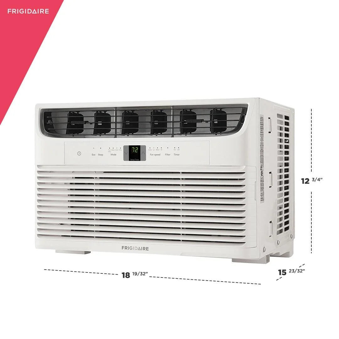 FFRA062WA1 19" Window-Mounted Air Conditioner with 6000 BTU Cooling Capacity; Sleep Modem; Programmable 24-Hour On/Off Timer and Remote Control in White
