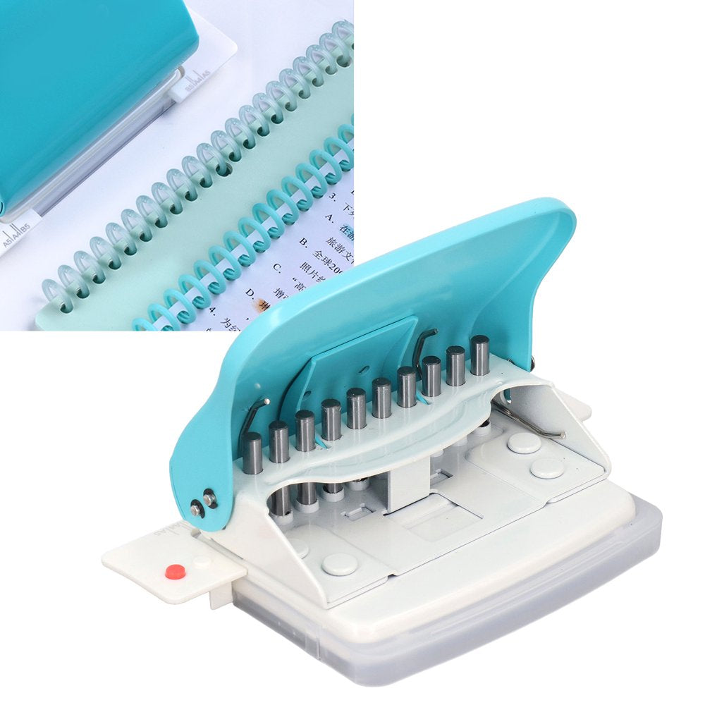 Paper Binding Machine, Clamshell Plastic Tray Coil Book Hole Puncher Effortless 10 Sheets Capacity DIY with Scale Line for A4 A5 A6 A7 for Desk