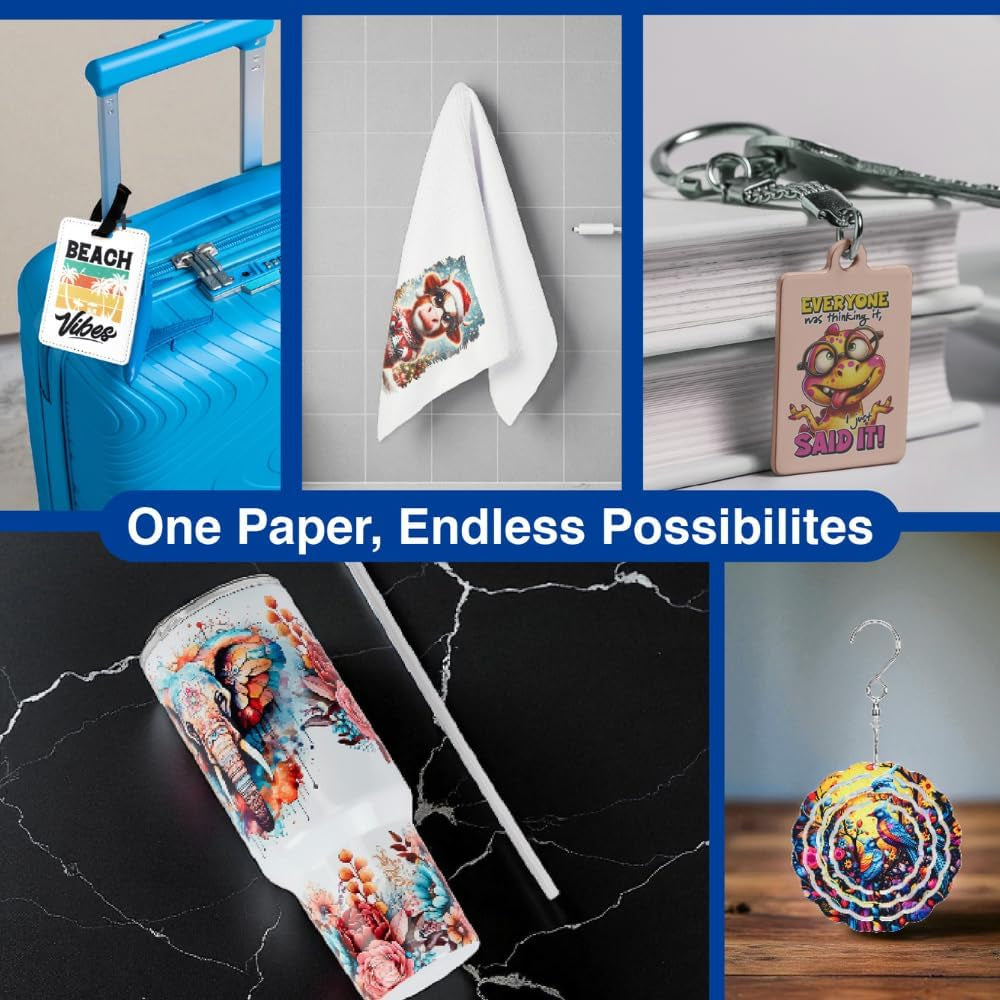 Makerflo Sublimation Paper 8.5 X 14 Inch 1000 Sheets, Heat Transfer Sublimation Paper for Tumblers T-Shirts Phone Case Mugs, Printable Stickers Gifting Christmas DIY Enthusiast
