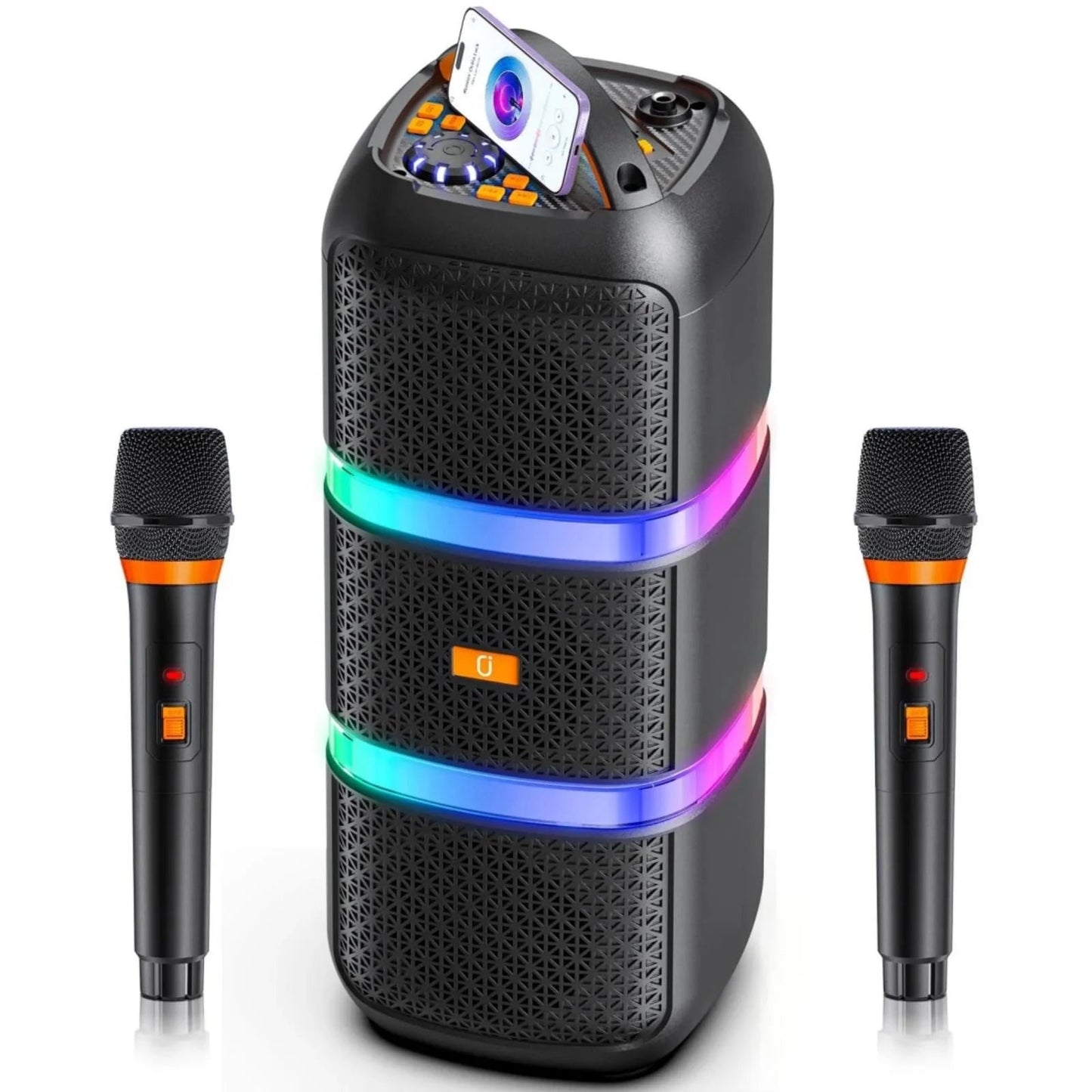 Portable Bluetooth Speaker, Party Speaker with 2 Microphones, 40W Deep Bass Loud Speaker, T29-T