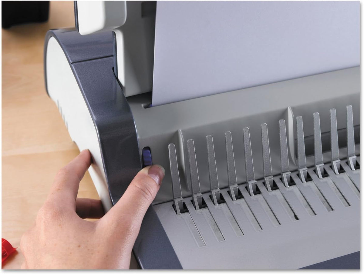Fellowes 5216901 Quasar 500 Electric Comb Binding System, 16 7/8 X 15 3/8 X 5 1/8, Metallic Gray, Alloy Steel
