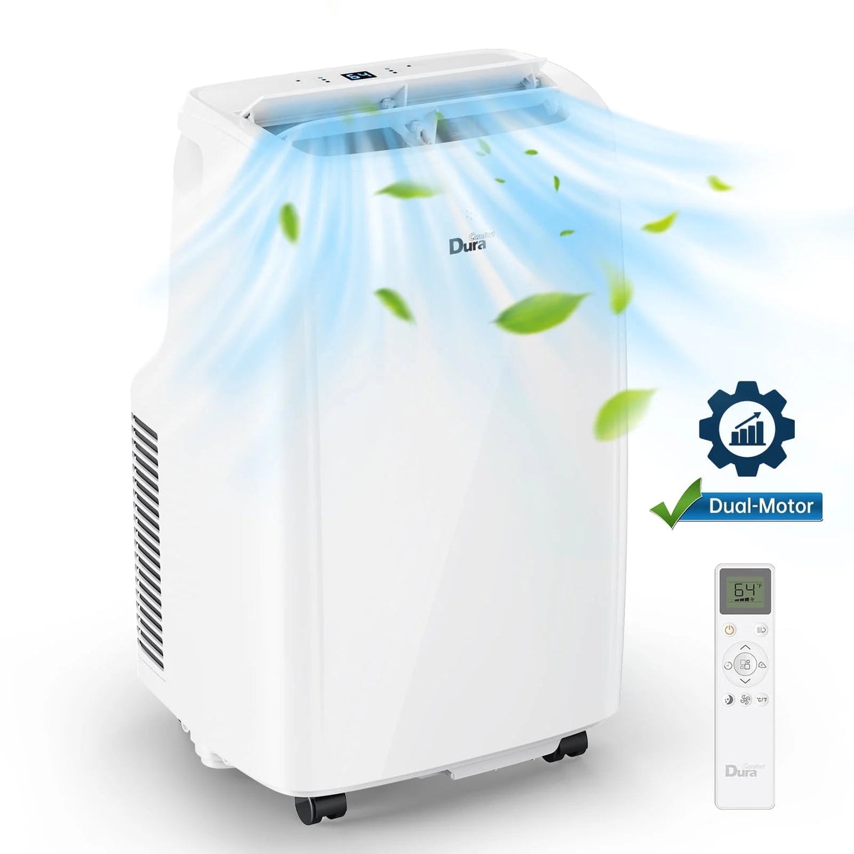 Portable Air Conditioner, 5,300 BTU Dual Motor, for Rooms up to 240 Sq Ft, Cooling, Dehumidifier, Fan(8000Btu ASHRAE)