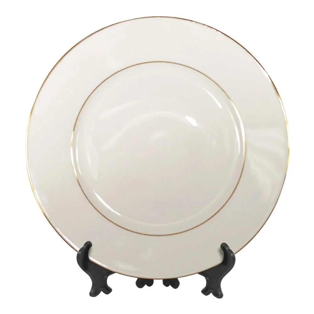 HPN Sublicraft 10" Sublimation Ceramic Plate with Gold Trim - 24 per Case