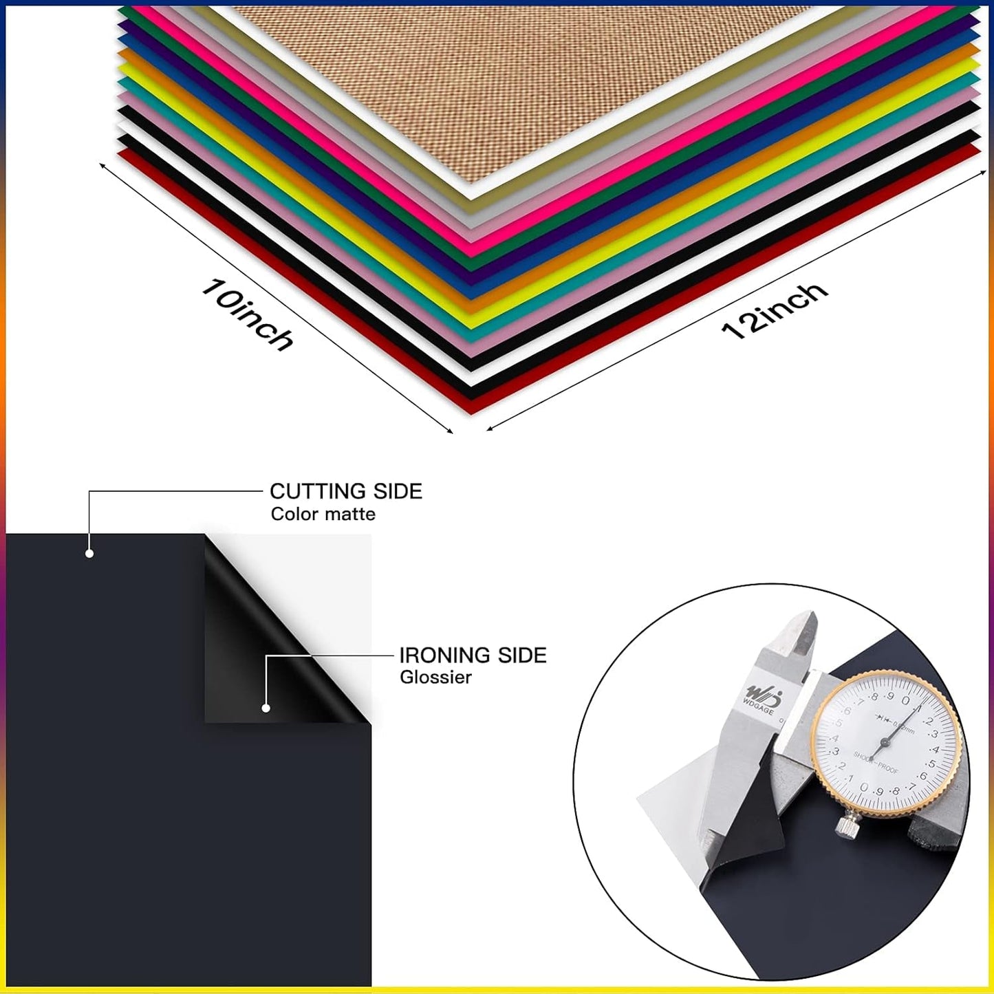 HTVRONT Heat Press Mat 15X15 & Black & White HTV Heat Transfer Vinyl Bundle: 36 Pack 12X10