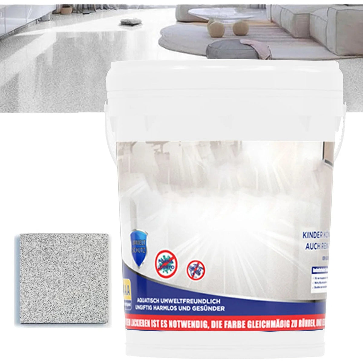 High Gloss Epoxy Floor Coating, Waterproof Non-Slip Resin Coating for Indoor Outdoor Use, Durable Permanent Finish for Concrete Tile Floors 500Ml, White