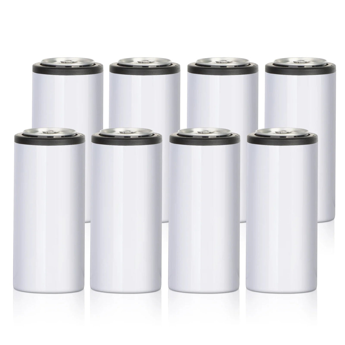 12 OZ Sublimation Slim Skinny Can Cooler Insulator Blanks 4 Pack