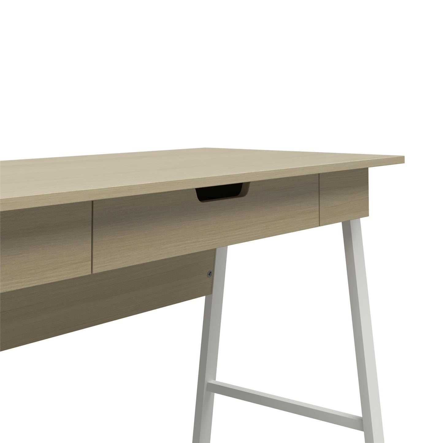 Oxford Computer Desk with Drawer, Pale Oak