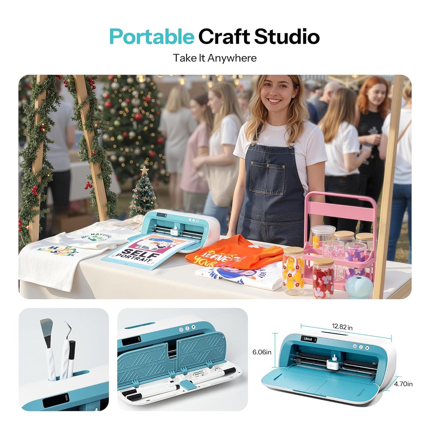 Portable Vinyl Cutter S41 with 8.5" X 12" Standardgrip Cutting Mats for Craft DIY with Precision Grid for Party Decor and Craft Project