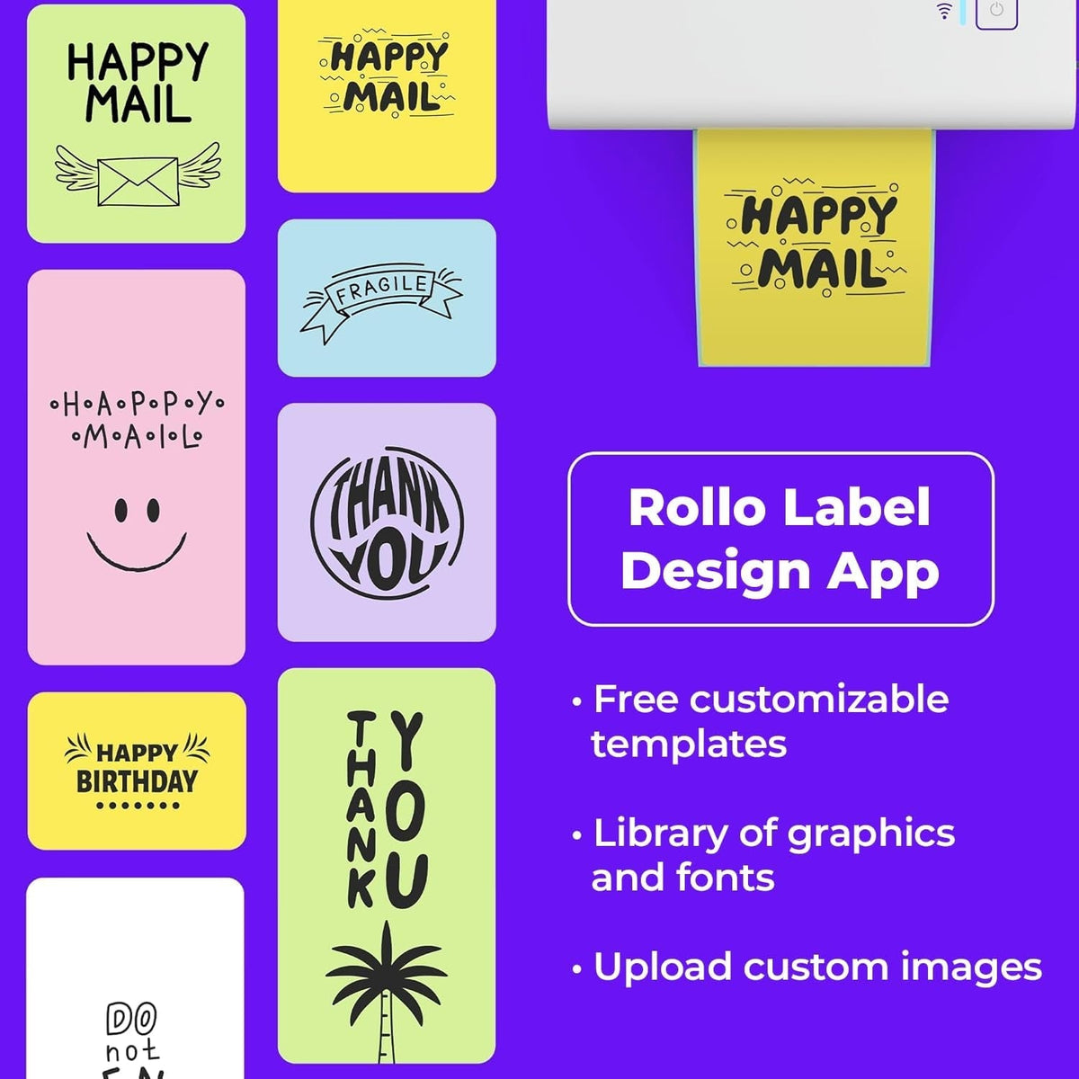 Rollo Wireless Shipping Label Printer - Wi-Fi Thermal Label Printer 4X6 for Shipping Packages - Airprint from Iphone, Ipad, Mac - Supports Windows, Chromebook, Android, Linux