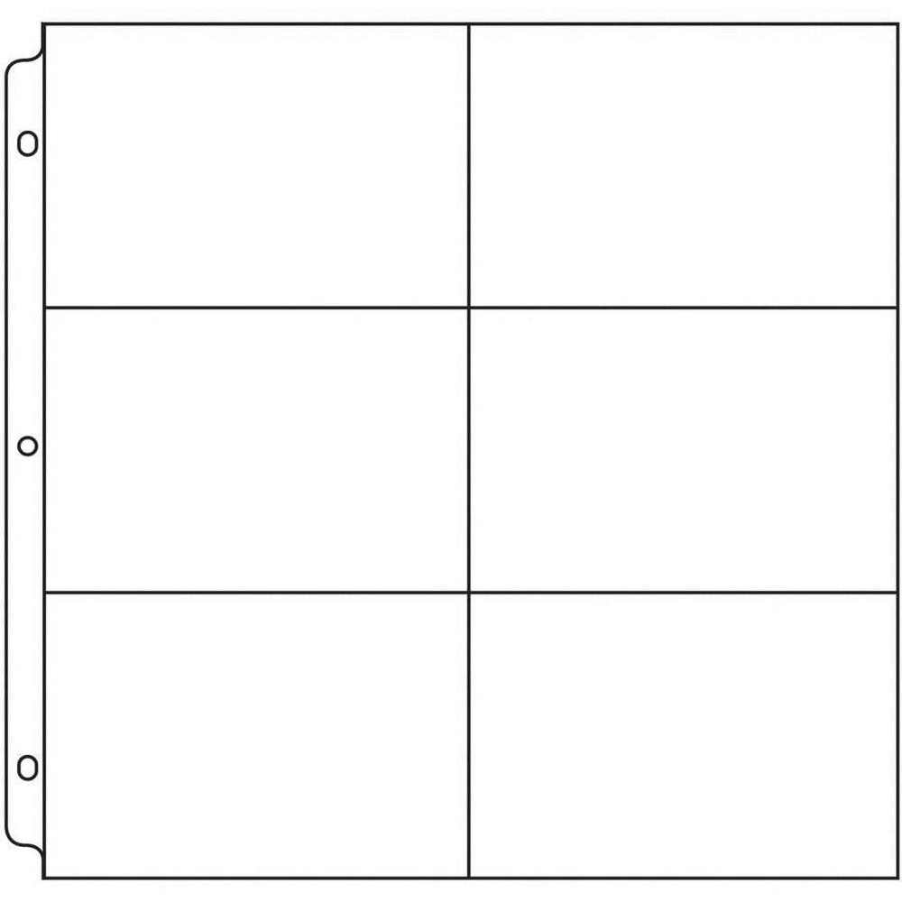 Ring Photo Sleeves, 12" X 12", 50Pk, Six, 4" X 6" Pockets