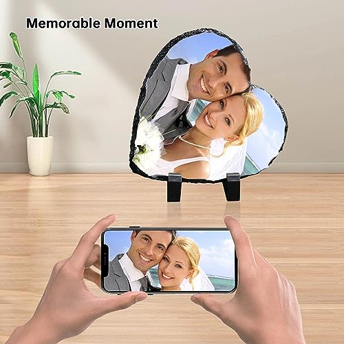10 Pack Sublimation Slate Blanks ,Thermal Transfer Slate Photo Frame With Display Stand For DIY Souvenir Custom Made Wedding Birthday Gift-Heart