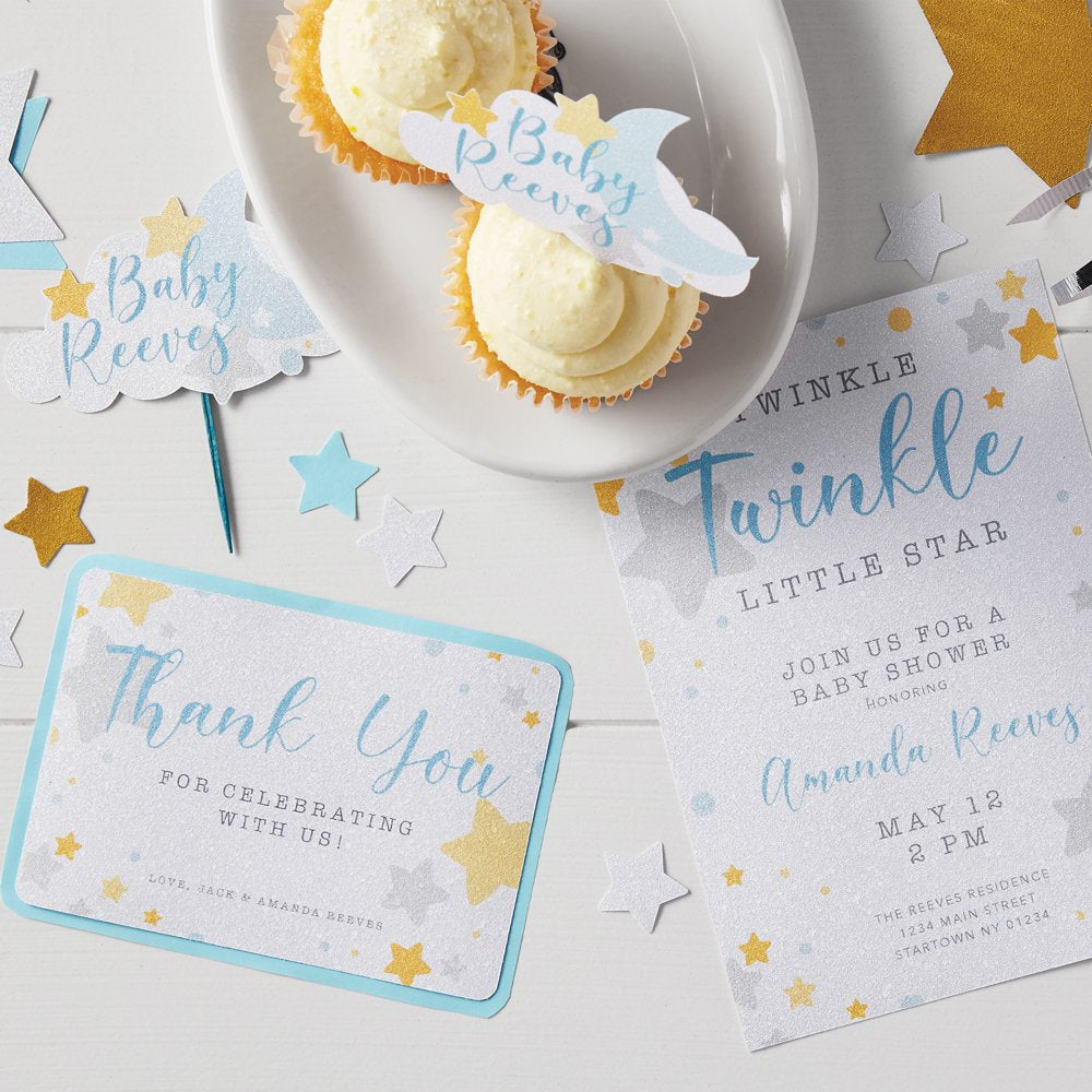 Pen + Gear White Glitter Card Stock Paper, 8.5 X 11, 104 Lb, 10 Sheets