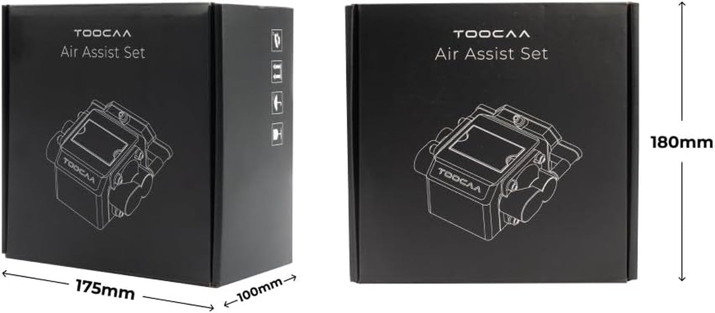 TOOCAA Air Assist Pump Kit for TOOCAA L2 and Most of Laster Cutter & Engraver,Air Assist with Adjustable 30L/Min - Faster and Deeper Cutting, Remove Smoke & Clean Surface, Protect Laser Lens,Low Noise