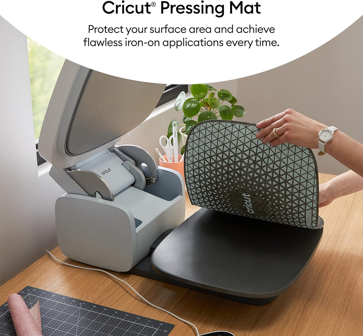 Cricut Heat Press Mat for Cricut Autopress & Other Heat Press Machines, Nonslip Silicone Base, High Durability Cover, Moisture-Wicking, Delivers Flawless Sublimation & Iron-On Transfers