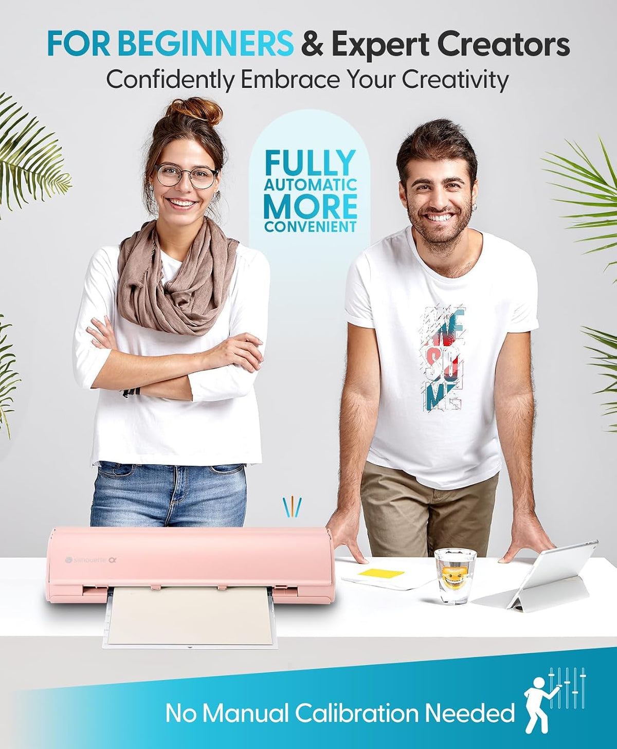 Silhouette America Cameo 5 Alpha (Α) - Smart Cutting Machine for Print & Cut - Quiet Operation with Autoblade, Studio Software, Cutting Mat- Vinyl, Paper & Fabric Compatible - Matte Pink