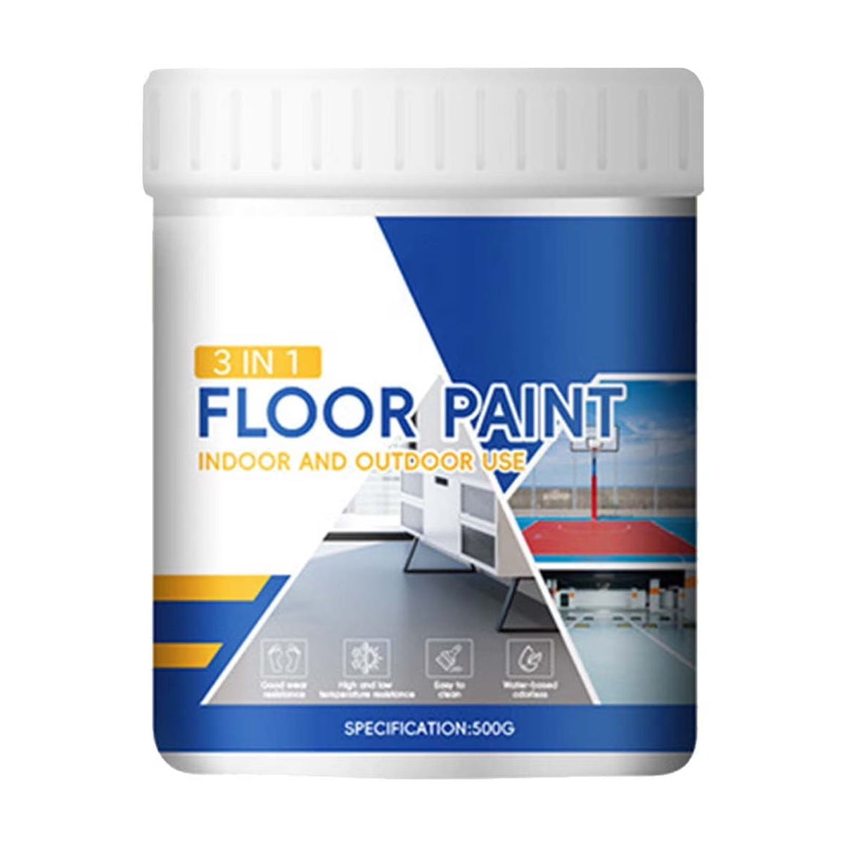 Epoxy Floor Paint - High-Gloss Self-Leveling Epoxy Coating for Interior & Exterior Surfaces, Wear-Resistant & Non-Slip Marble