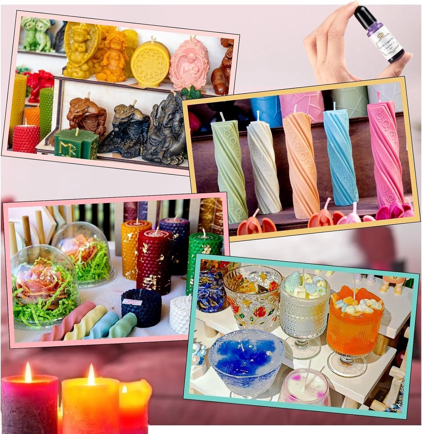Candle Dye - 16 Vivid Colors Liquid Candle Wax Dye, High Concentrate Candle Dye for Soy Wax, Beeswax, Gel Wax, Palm Wax - 10Ml/ 0.35 Oz