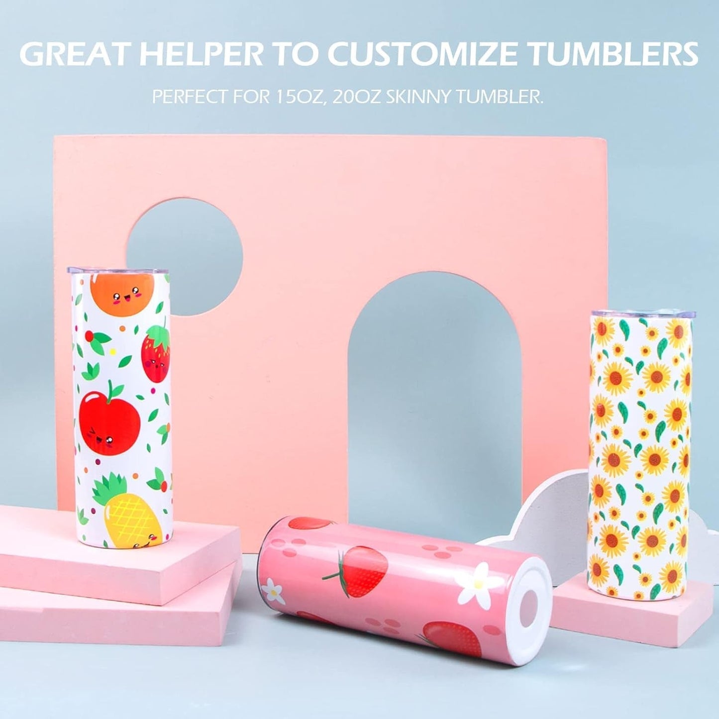 Shrink Wrap for Sublimation Tumblers 5X10 Inch - 50PCS Sublimation Shrink Wrap Sleeves, Heat-Resistant Tumbler Shrink Wrap Film
