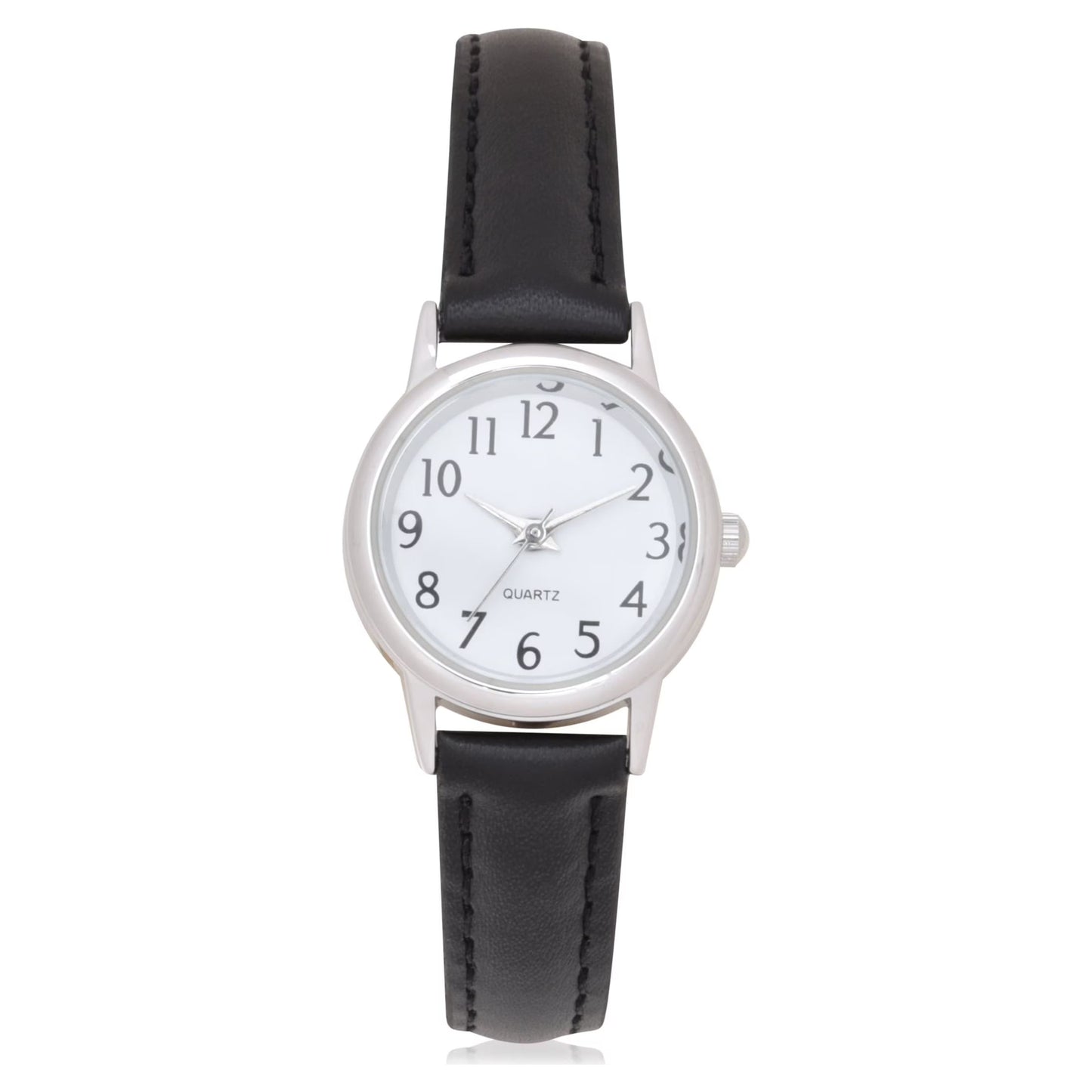 Adult Female Analog Watch with Black Strap and round White Dial (GEN607WM1)