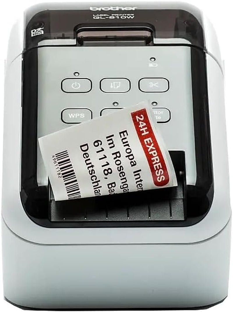 Brother Ql-810Wc Professional Printer with USB and Wifi Connectivity, Ultra-Fast Printing up to 110 Labels per Minute with Standard Address in Monochrome, Black & Red Printing Available