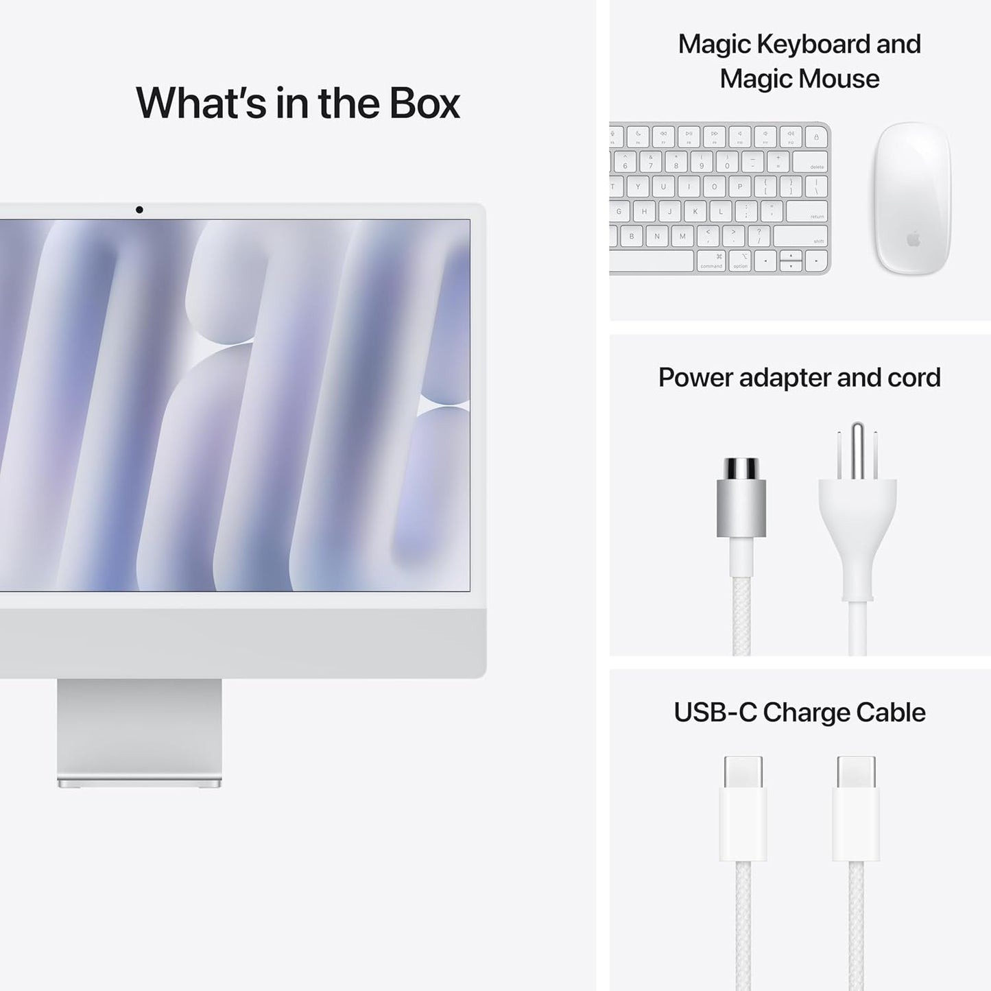 Apple 2024 Imac All-In-One Desktop Computer with M4 Chip with 8-Core CPU and 8-Core GPU: Built for Apple Intelligence, 24-Inch Retina Display, 16GB Unified Memory, 256GB SSD Storage; Silver