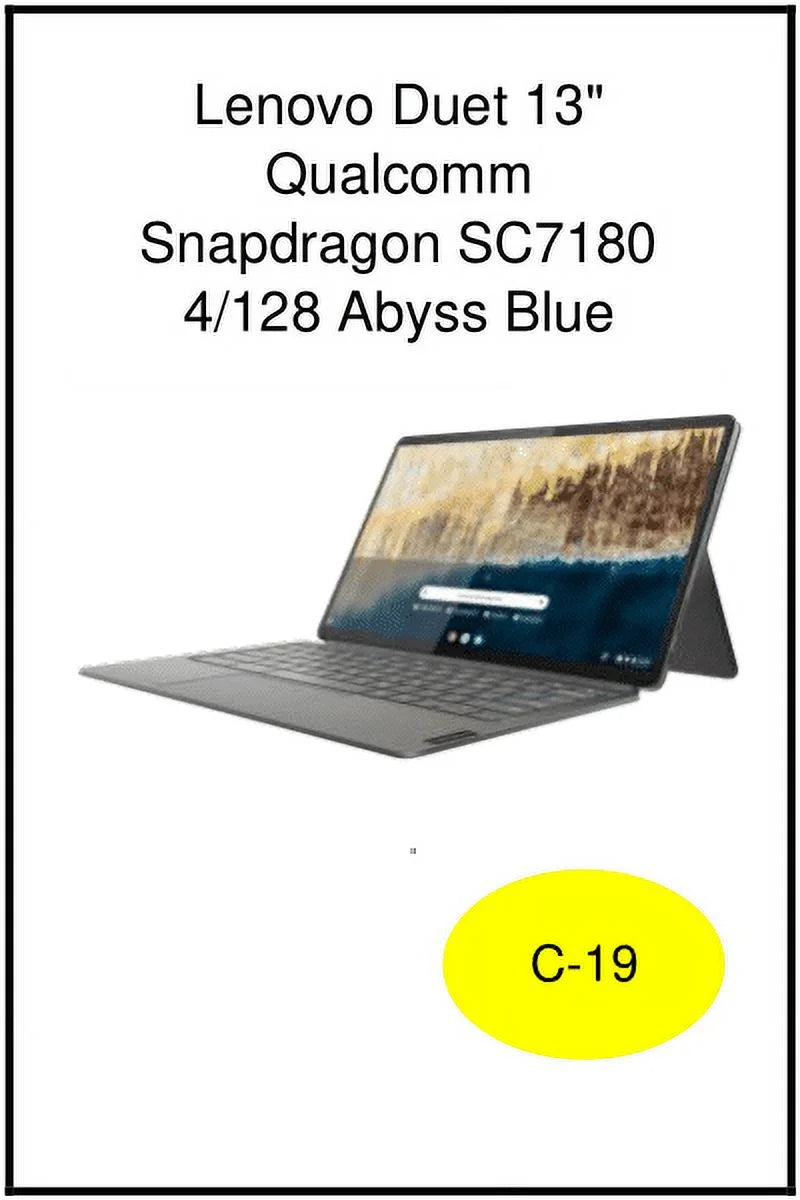 Ideapad Duet 5 Chromebook Laptop, 13.3" FHD OLED Touchscreen, Qualcomm Snapdragon SC7180, 4GB RAM, 128GB SSD, Abyss Blue, 82QS0001US