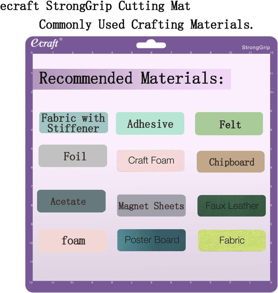 Ecraft Cutting Mat for Silhouette Cameo 5/4/3/2/1: 12X12Inch Include One Stronggrip&Three Standardgrip&One Lightgrip Cutting Mat Perfect for Silhouette Cameo Replacement for Crafts、Sewing and All Arts