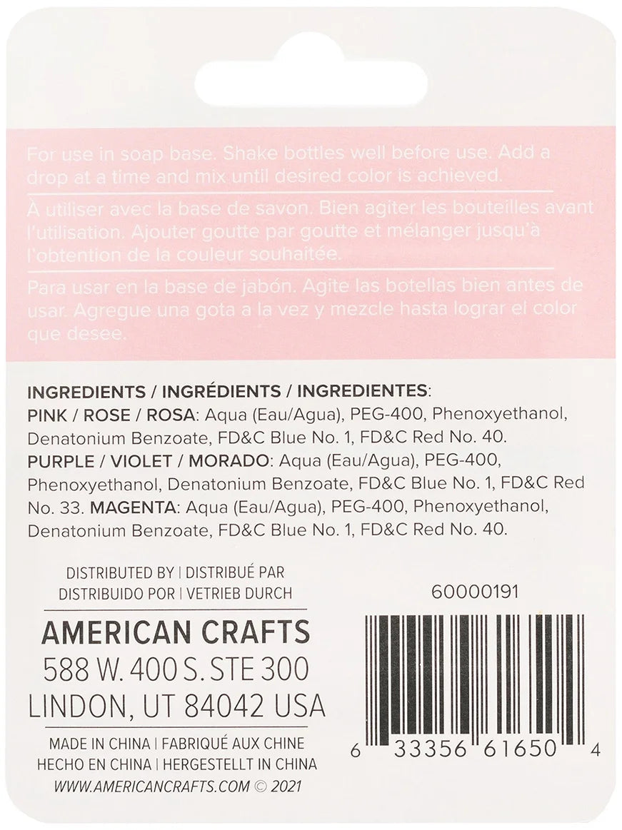 We R Memory Keepers Suds Soap Colorant - Berry, Set of 3, 3 Ml