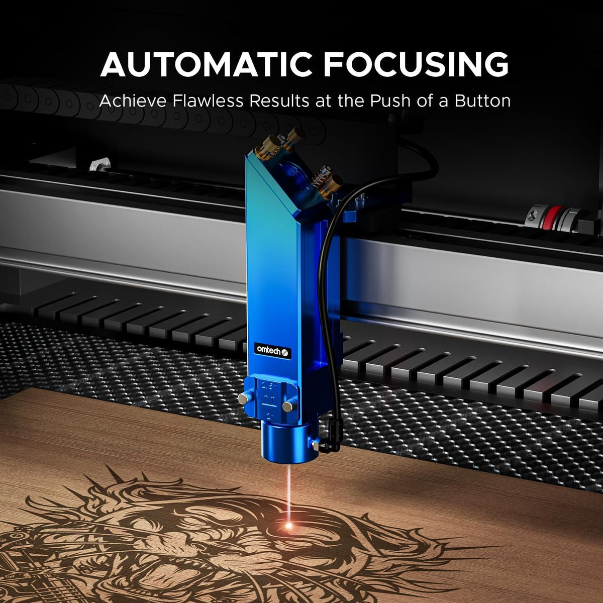 Omtech Pro 150W CO2 Laser Engraver, 55" X 35" Laser Cutter with Built-In Water Chiller 1,200 Mm/S Speed, 4 Way Pass Air Assist, Autofocus Laser Cutting Engraving Etching Machine for Wood Acrylic
