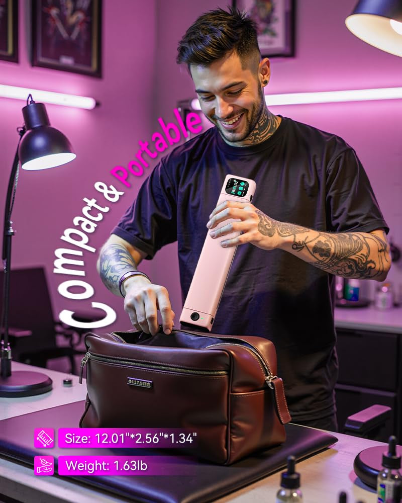 Phomemo M08F plus Tattoo Stencil Printer with Touchscreen, Bluetooth Tattoo Printer Machine with 10Pcs Transfer Paper, Compatible with Phone, Tablet, PC, Tattoo Supplies for Professionals, Pink