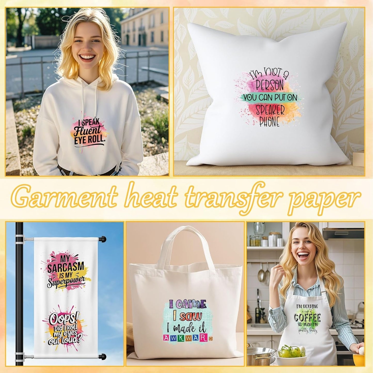 Funny Iron on Transfers for T-Shirts, 30 Pcs Funny DTF Transfers Ready to Press, Sarcasm Quotes Iron on Decals, Humorous Heat Transfer Vinyl for Bag Pillow Clothing