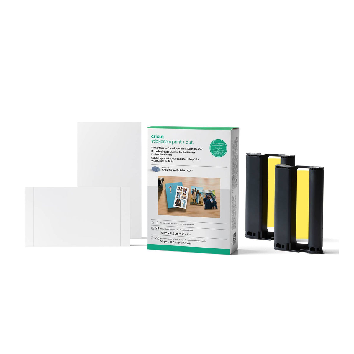 Cricut StickerPix Print + Cut Stickers, Photo Paper and Ink Cartridge Set 72 Pack