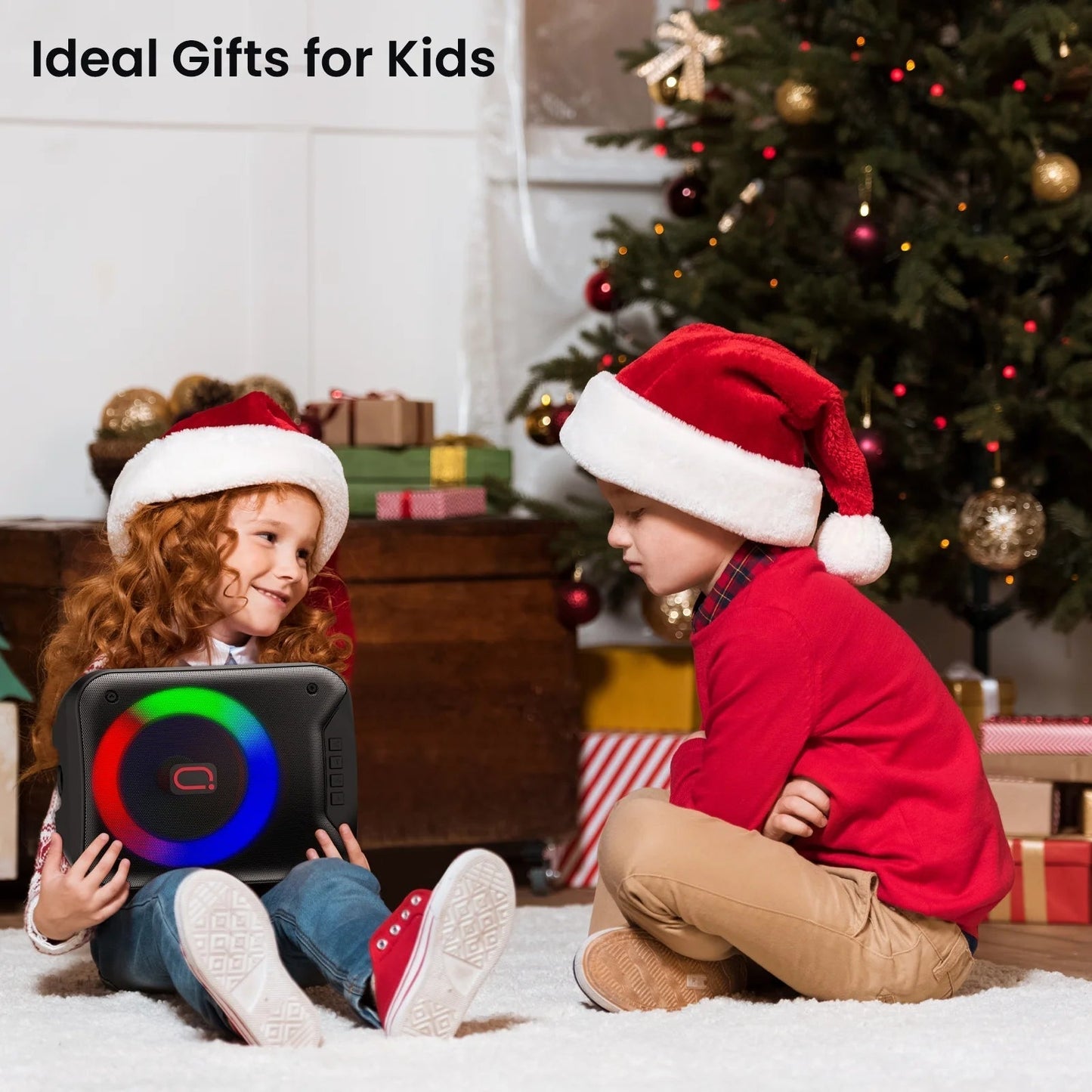 Bluetooth Speaker with Microphone, Portable Outdoor Speaker, Party Speaker with Lights, Portable PA System, D18
