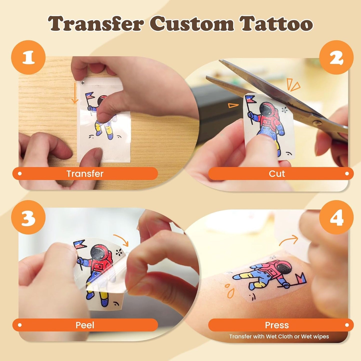 Phomemo TK32 Temporary Tattoo Maker Kit - Easy DIY Custom Tattoo Stickers in a Minute | Complete Set with 8 Markers & 50 Papers | Perfect Party Gift for Kids & Adults to Create Fun