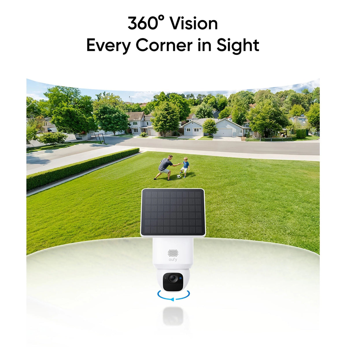 Solocam E30 Wi-Fi 2K 360° Security Camera Comes with Adjustable Solar Panel, No Monthly Fees