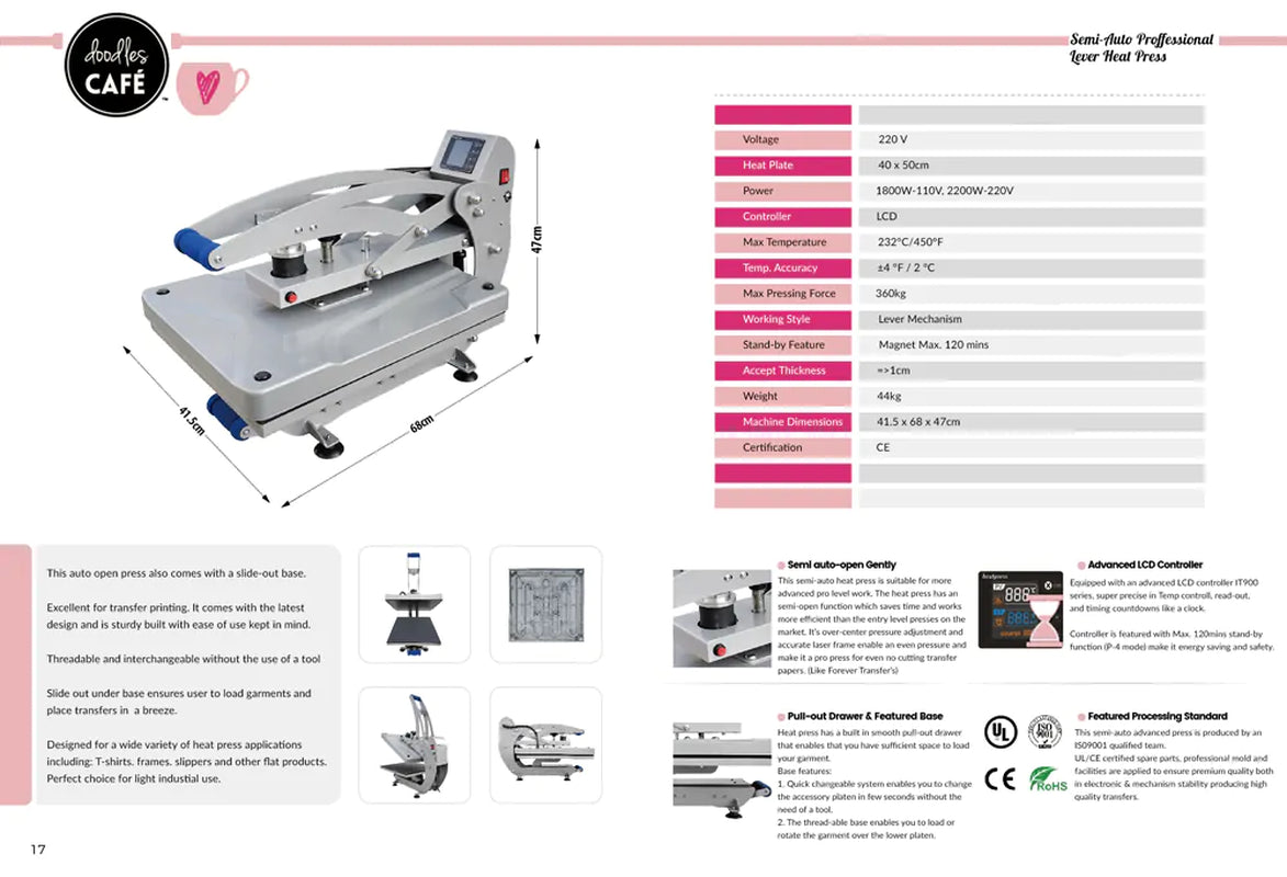 Brother SP-1 Sublimation Printer plus Semi-Auto Pro High Pressure - Heat Press Machine Bundle