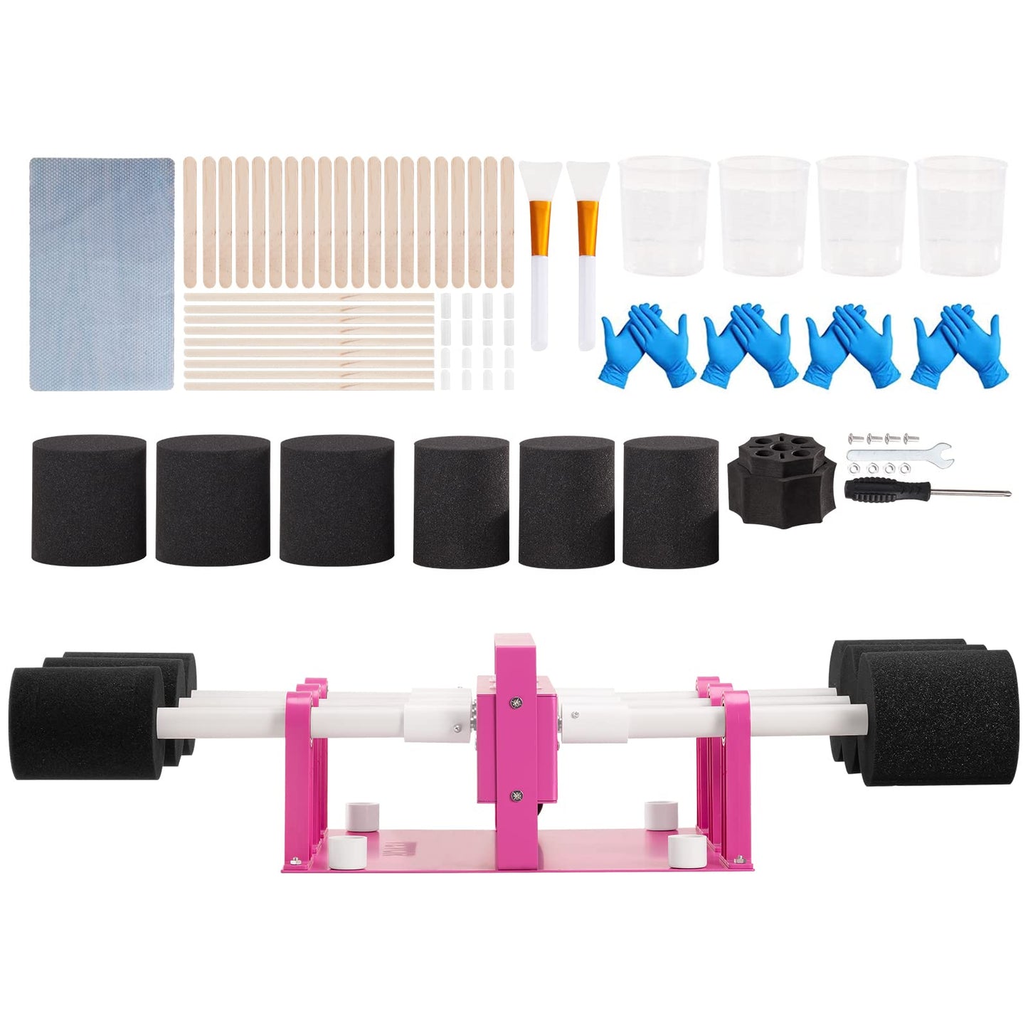 VEVOR Cup Turner for Crafts Tumbler, Tumbler Turner DIY Glitter Epoxy Resin Tumblers, Epoxy Pen Turner Attachment with Silent UL Motor Two-Way Rotation Silicone Pad, Cup Spinner Machine for Starters