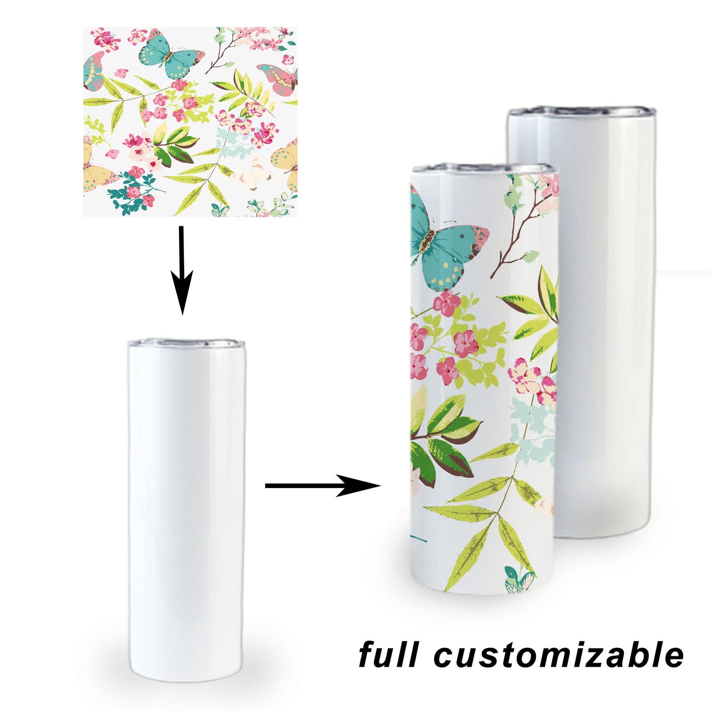 50pack 20oz skinny straight sublimation tumblers blank stainless steel heat press cup with Lid,Individually Box,silicone base Polymer Coating for Heat Transfer (50pack)