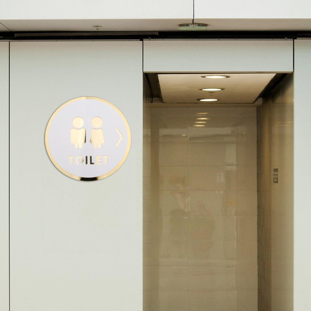 Toilet Door Sign Bathroom Sign Acrylic Pictogram Toilet Symbol Bathroom Door Signage Restroom Sign for Commercial Public Place Store Mall Style B