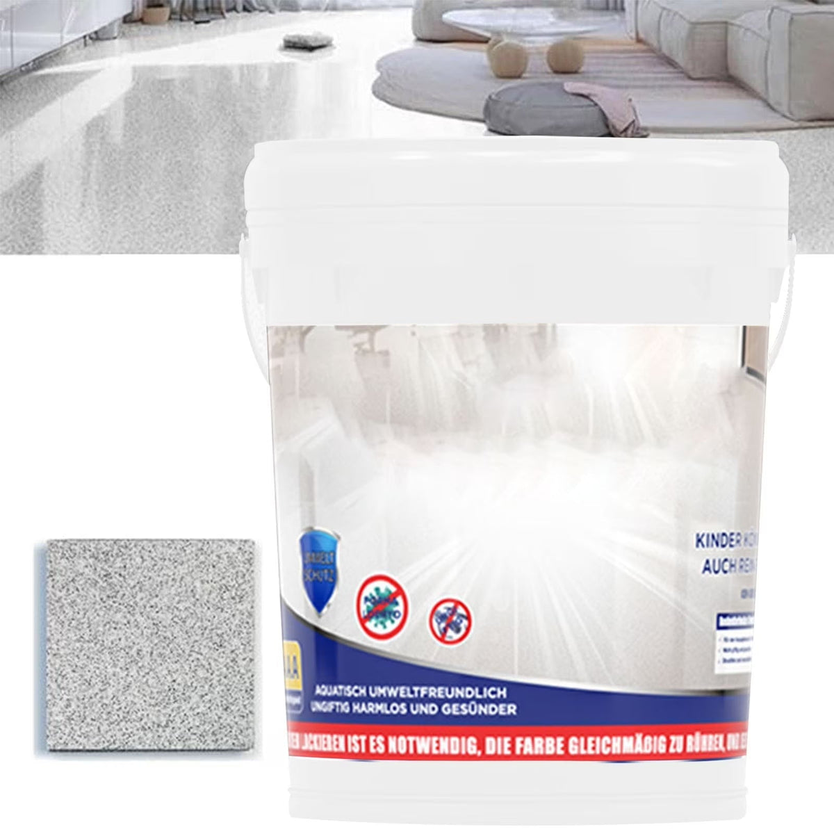 High Gloss Epoxy Floor Coating, Waterproof Resin for Indoor/Outdoor Use, Durable Non-Slip Finish for Cement, Tile, Wood Floors, Long-Lasting Protection, 500Ml Multi-Surface Use