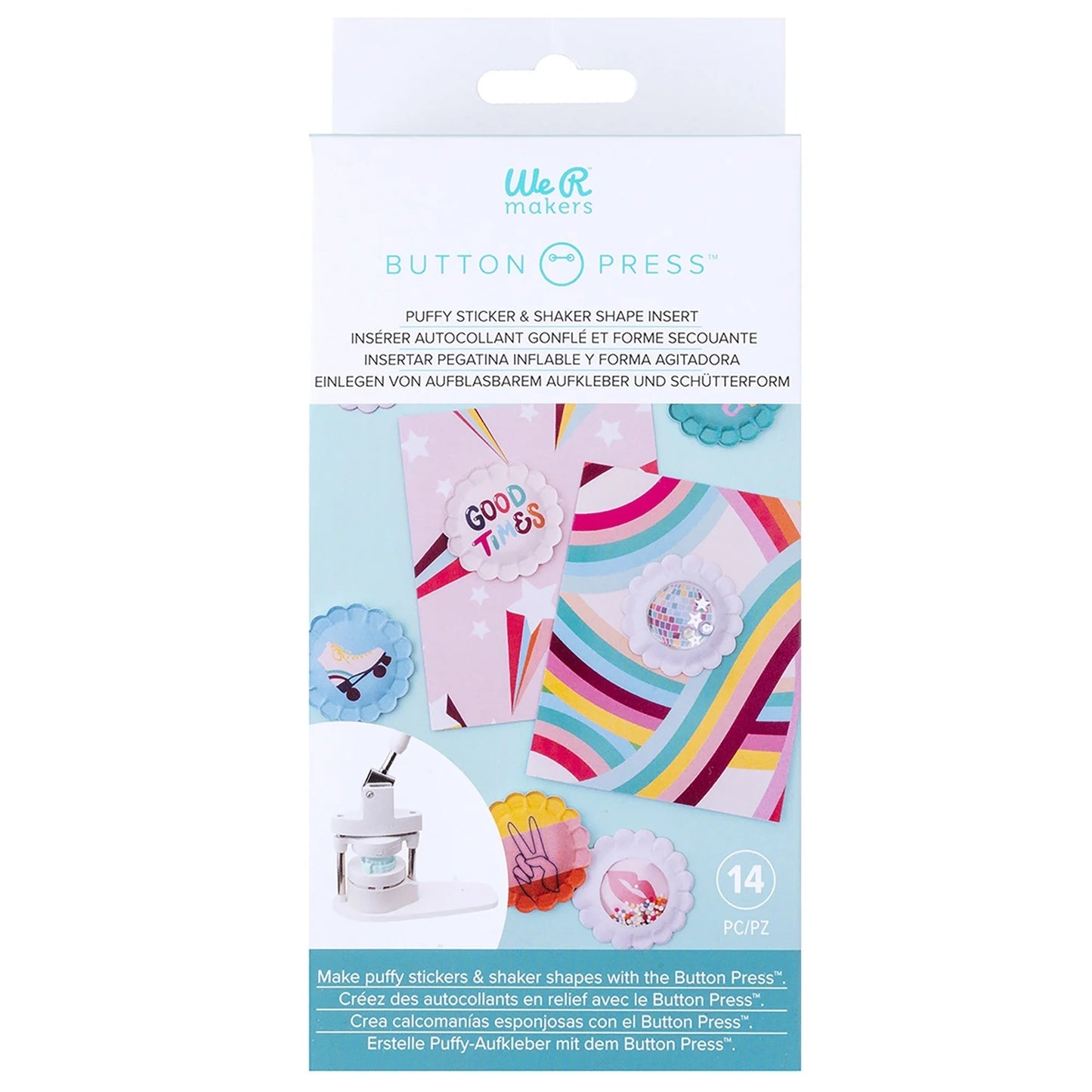 We R Button Press Puffy Sticker and Shaker Shape Kit-13 Pieces