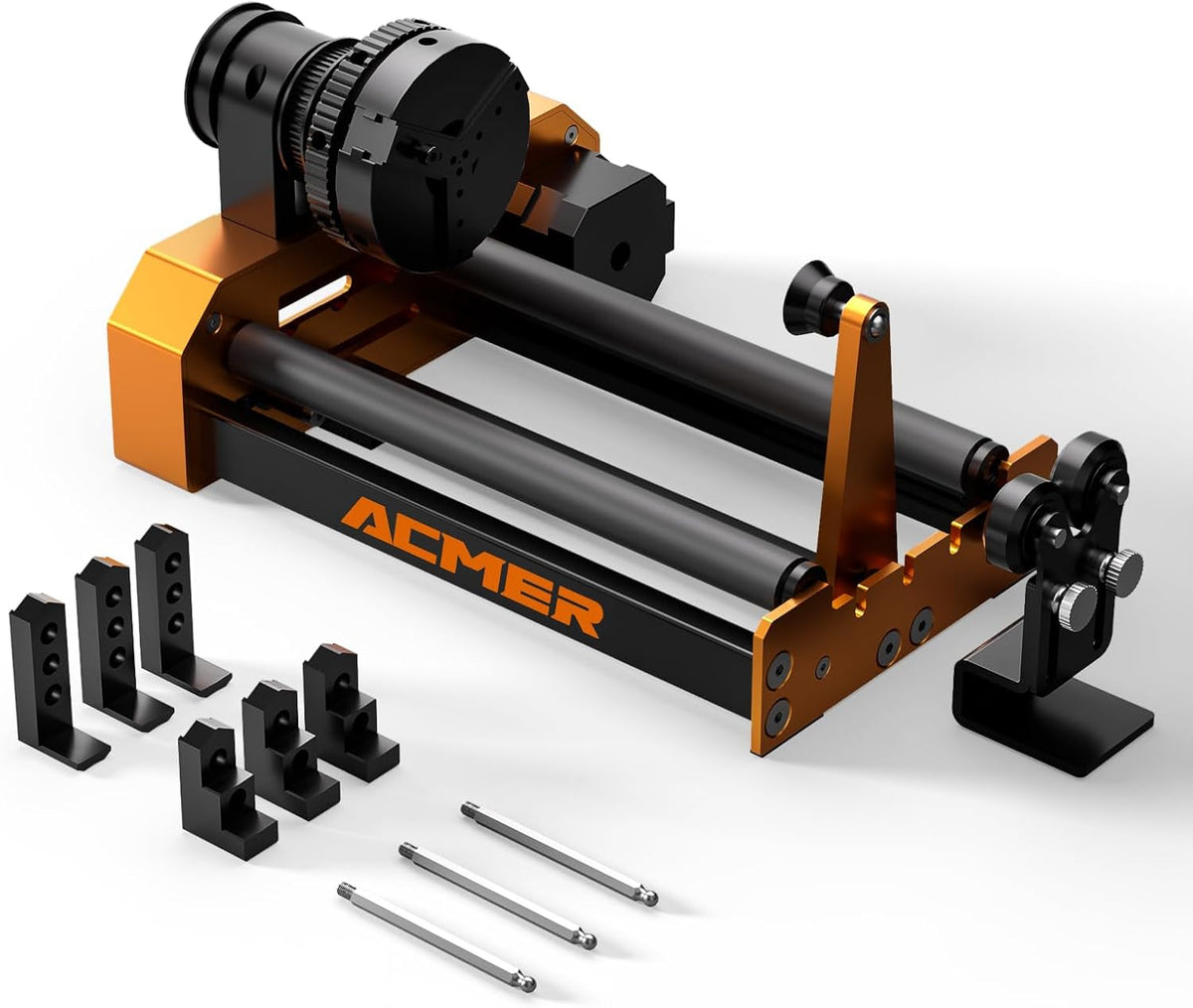 ACMER M4 Laser Rotary Roller, Laser Engraver Y-Axis Rotary 360° Roller with 3-150Mm Engraving Space for Engraving Cylindrical Objects, Ring, Suitable for ACMER P2, P1 and Most Laser Engraver