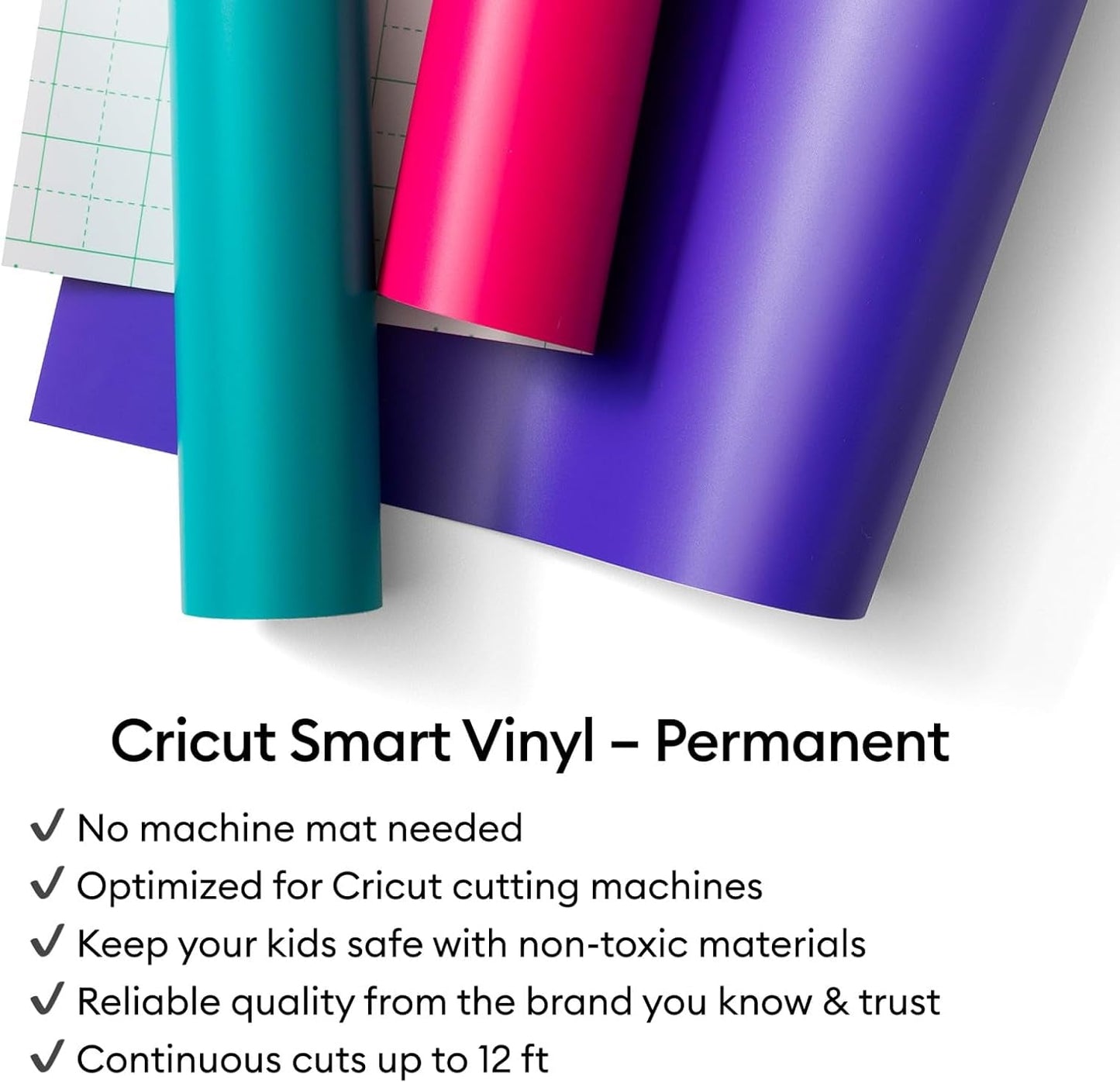 Cricut Smart Permanent Vinyl for Joy Xtra Machine, Black (9.5In X 6Ft Roll)