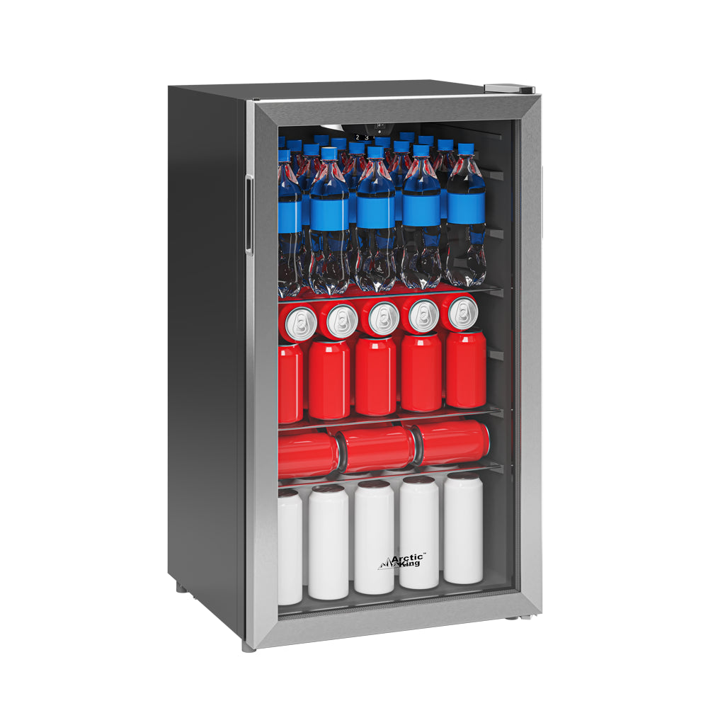 115-Can Beverage Fridge & Cooler, Stainless Steel Look, ARV115B1AST