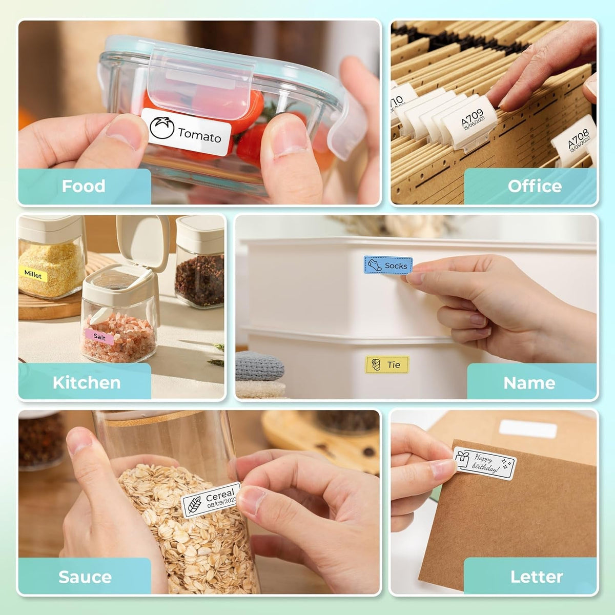 Nelko Label Maker Machine with Tape, P21 Bluetooth Label Printer, Wireless Mini Label Makers with Multiple Templates for School Office Home, Blue