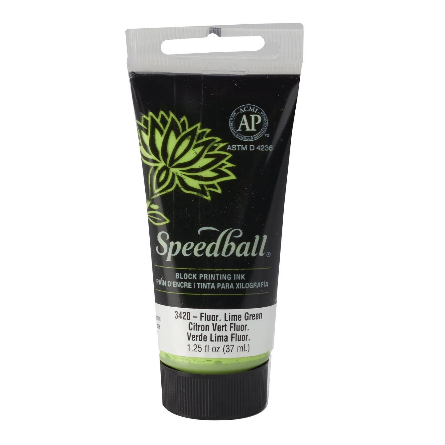 Block Printing Ink, Water-Based, 1.25 Oz., Fluorescent Lime Green