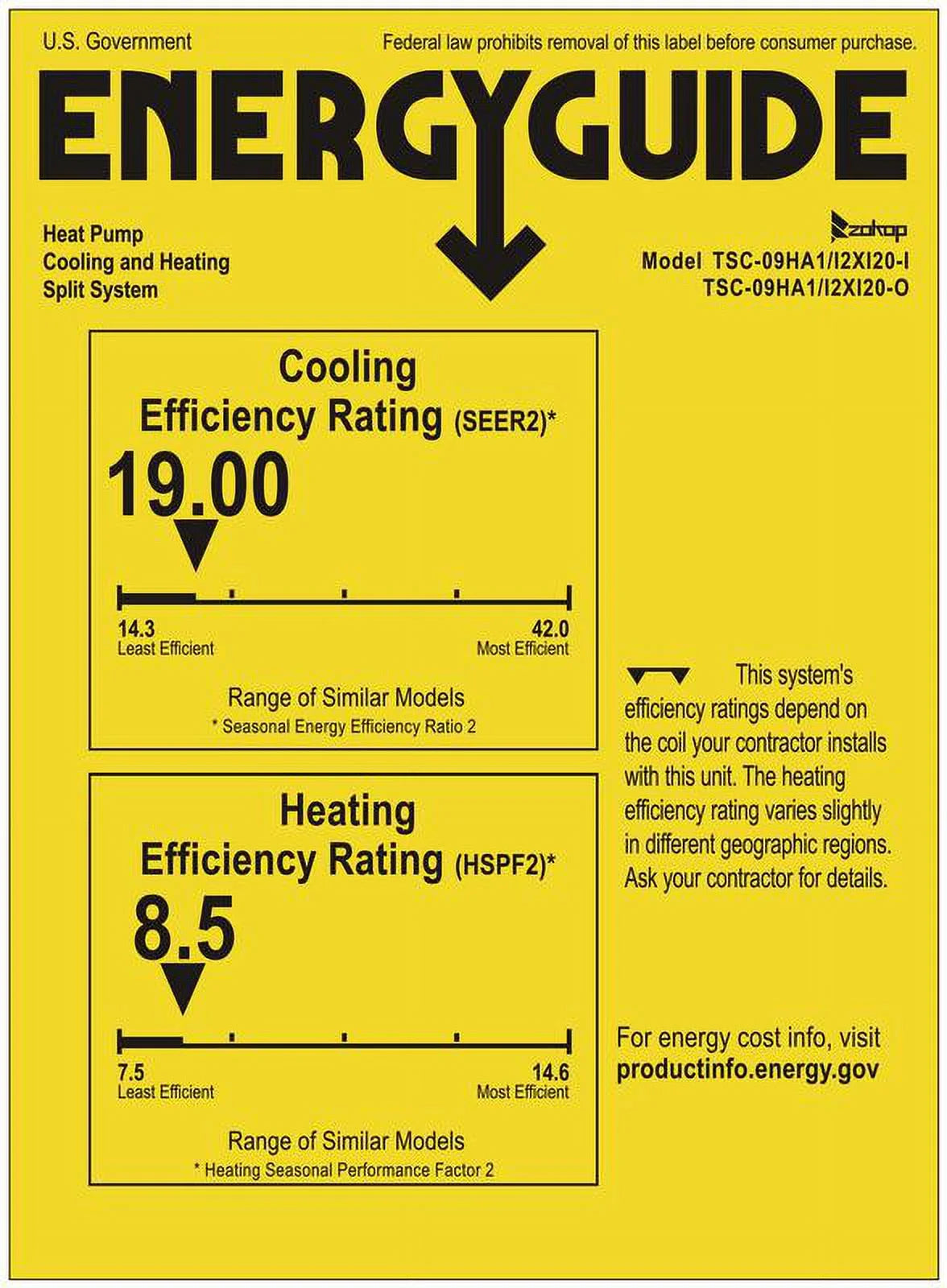 9000 BTU Wifi Enabled 19 Seer Mini Split Air Conditioner & Heater AC 115V